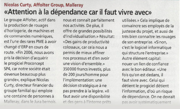 Attention à la dépendance car il faut vivre avec - PME Magazine | 05.2010
