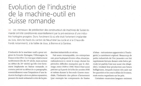 Évolution de l'industrie de la machine-outil en Suisse romande | 16.10.2013